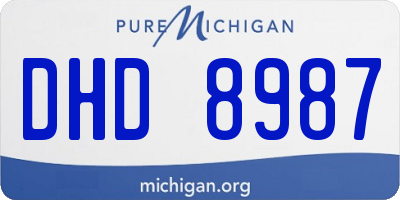 MI license plate DHD8987
