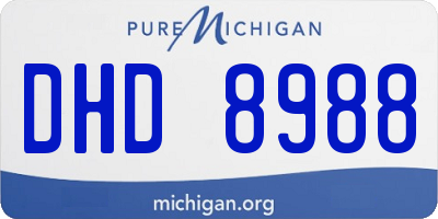 MI license plate DHD8988
