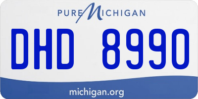 MI license plate DHD8990
