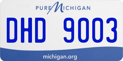 MI license plate DHD9003