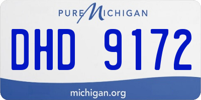 MI license plate DHD9172