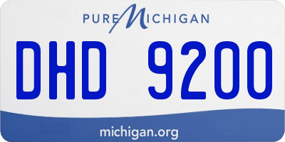 MI license plate DHD9200