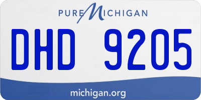MI license plate DHD9205