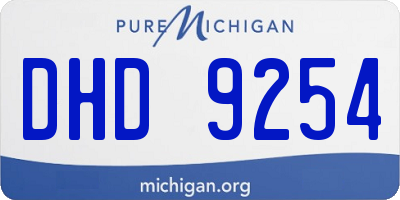 MI license plate DHD9254