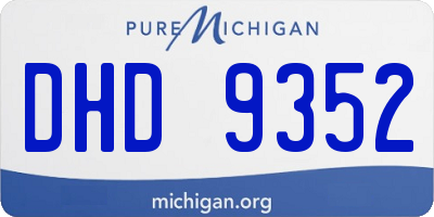 MI license plate DHD9352