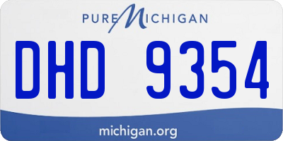 MI license plate DHD9354