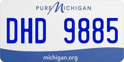MI license plate DHD9885