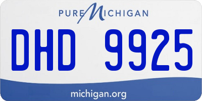 MI license plate DHD9925