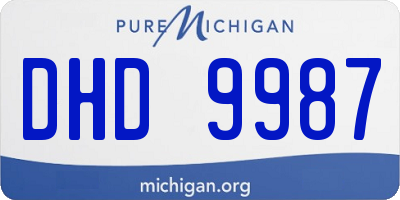 MI license plate DHD9987
