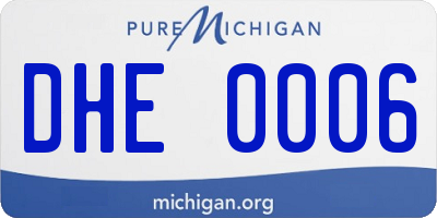 MI license plate DHE0006