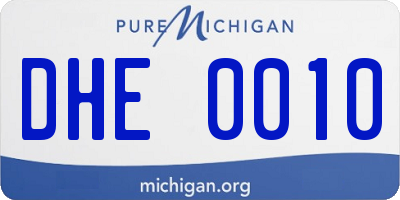 MI license plate DHE0010
