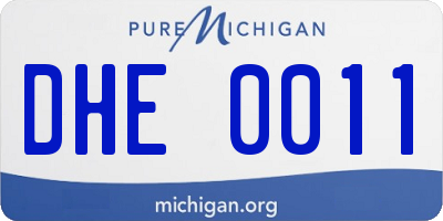 MI license plate DHE0011
