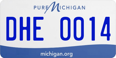 MI license plate DHE0014