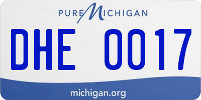 MI license plate DHE0017