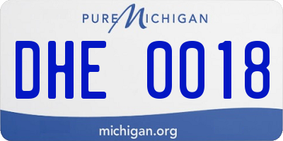 MI license plate DHE0018