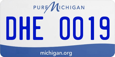MI license plate DHE0019