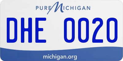 MI license plate DHE0020