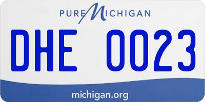 MI license plate DHE0023