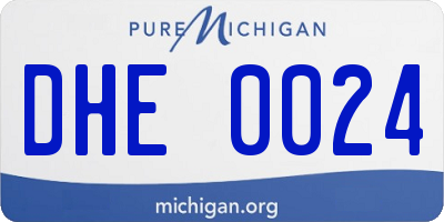 MI license plate DHE0024