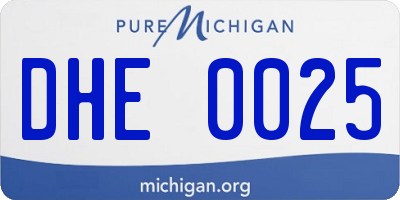 MI license plate DHE0025