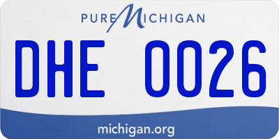 MI license plate DHE0026