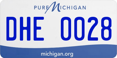 MI license plate DHE0028