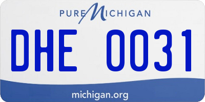 MI license plate DHE0031