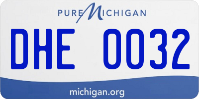 MI license plate DHE0032