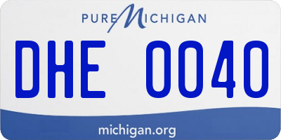MI license plate DHE0040