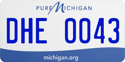 MI license plate DHE0043