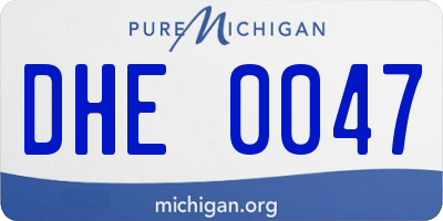 MI license plate DHE0047