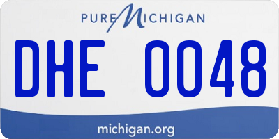 MI license plate DHE0048