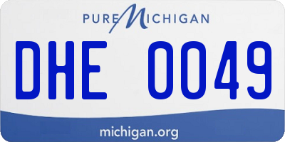 MI license plate DHE0049