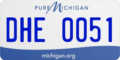 MI license plate DHE0051