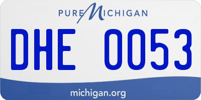 MI license plate DHE0053