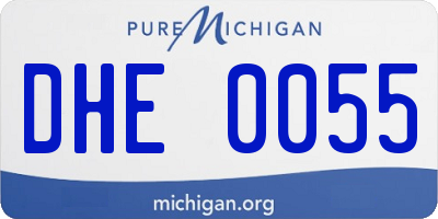MI license plate DHE0055