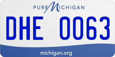 MI license plate DHE0063