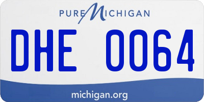 MI license plate DHE0064