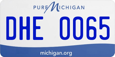 MI license plate DHE0065