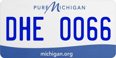 MI license plate DHE0066
