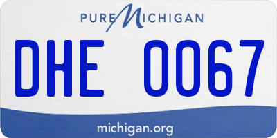 MI license plate DHE0067
