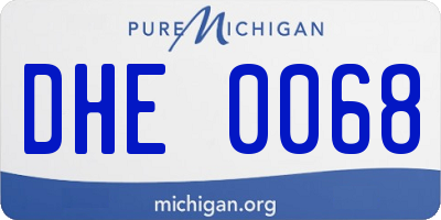 MI license plate DHE0068