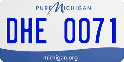MI license plate DHE0071