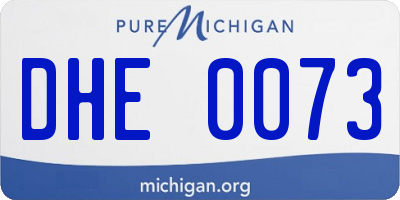 MI license plate DHE0073