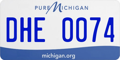 MI license plate DHE0074