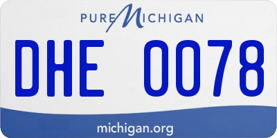 MI license plate DHE0078