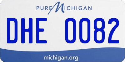 MI license plate DHE0082