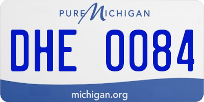 MI license plate DHE0084