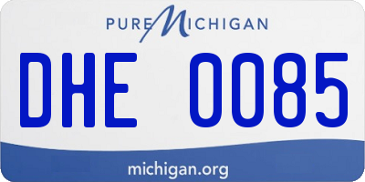 MI license plate DHE0085