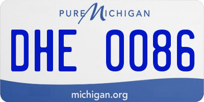 MI license plate DHE0086